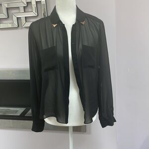 ♡Top shop button down see-through size 6